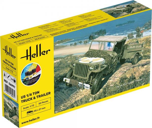 HELLER US 1/4TTRUCK + TRlR. GIFT SET1/72