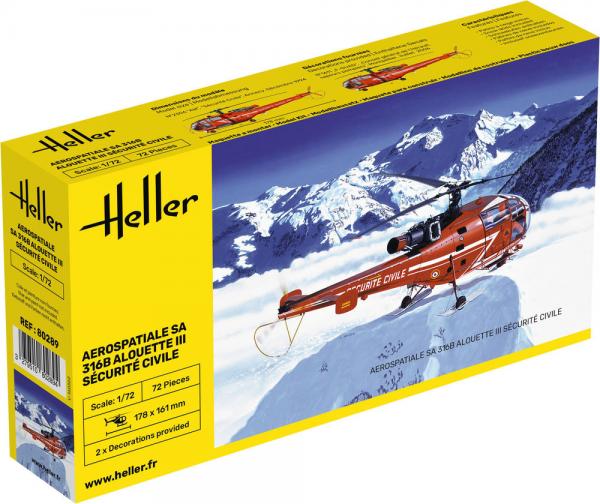 HELLER 1/72 ALOUETTE III \'SECURITE CIVIL