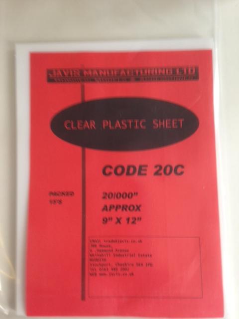 CLEAR PLASTIC SHEET 9X12\