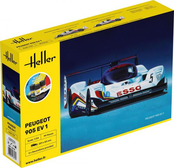 HELLER 1/24 PEUGEOT 905 EV 1 START SET