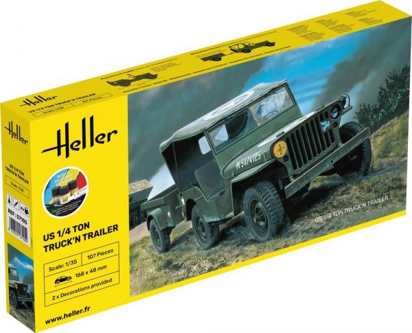 HELLER US 1/4 TON TRUCK +TRLR ST.SET