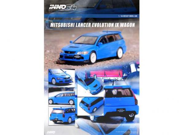 INNO 1/64 LANCER EVO IX WAGON BLUE