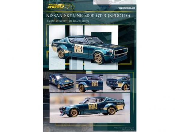 INNO 1/64 SKYLINE 2000 GT-R GREEN