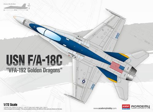 ACADEMY USN F/A-18C GOLDEN DRAG. 1/72