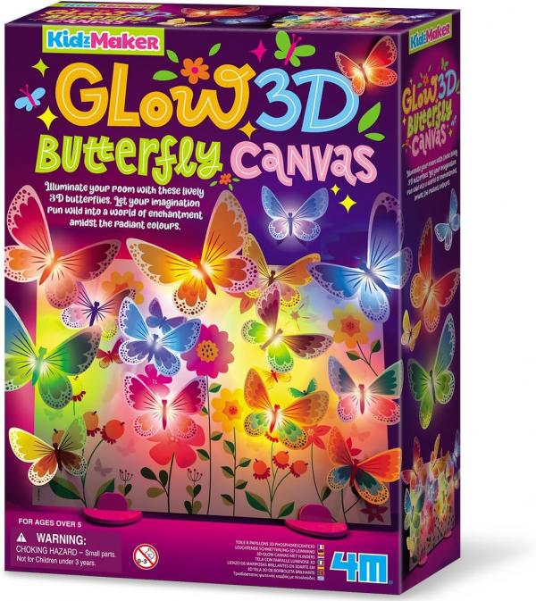 GLOW 3D BUTTERFLY CANVAS