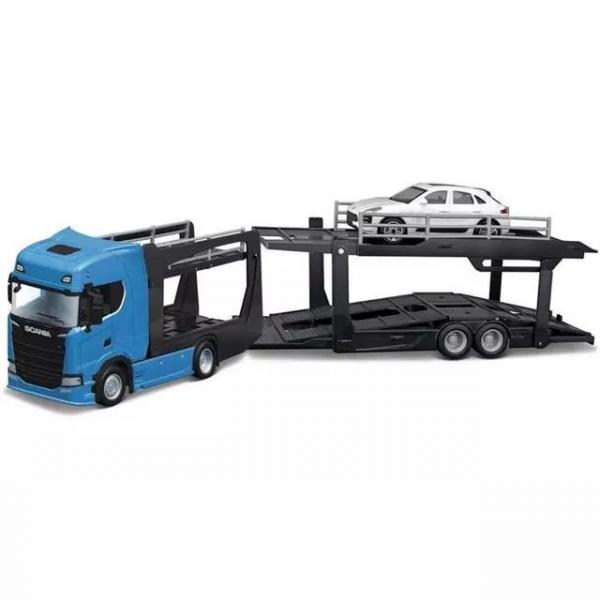 BBURAGO 1/43 SCANIA CAR TRANSPORTER