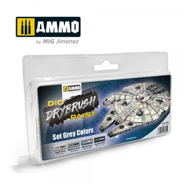 AMMO DRYBRUSH SET GREY COLOURS